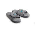 Silver Gray Plush Lounge Slippers (Small/Medium)